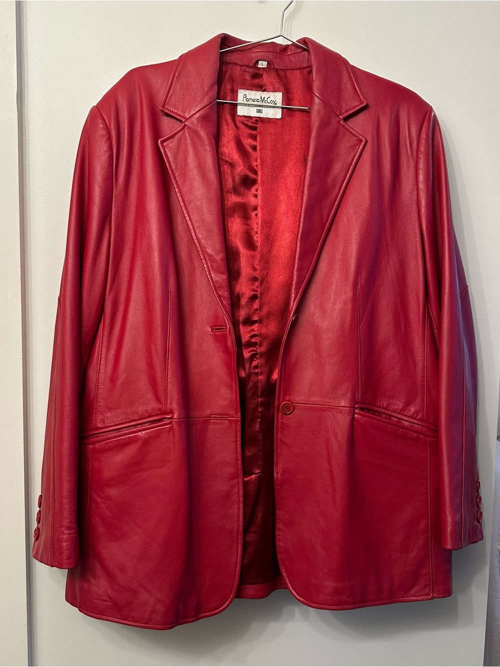 Pamela McCoy Collections Red Leather Jacket